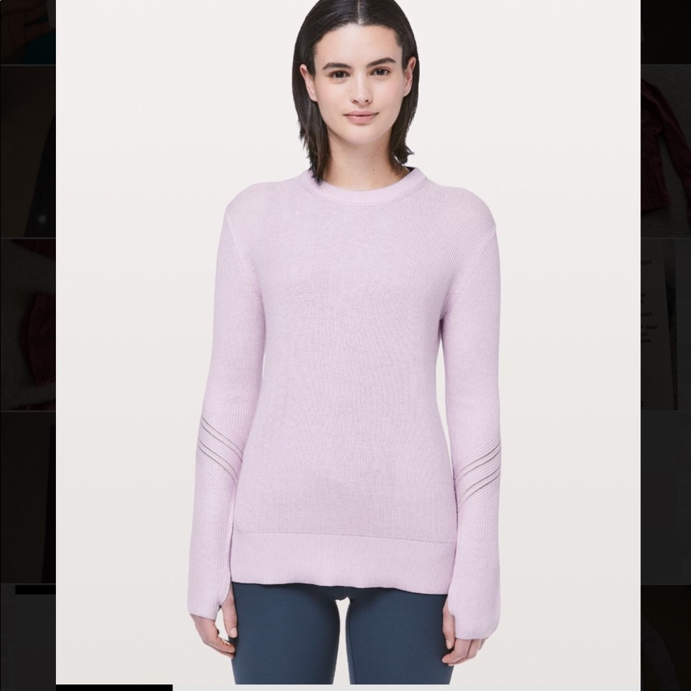 lululemon athletica Light Lavender Crew Neck Sweater